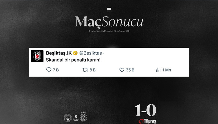 Beşiktaş’tan Kadıköy’deki penaltı kararına tepki!
