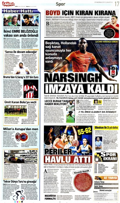 Gazetelerde günün Beşiktaş manşetleri! (29.06.2019)