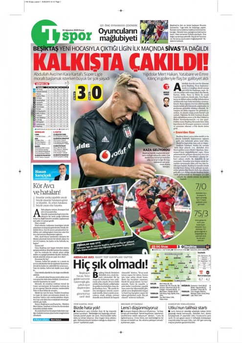 Sivasspor-Beşiktaş maçının ardından gazete manşetleri