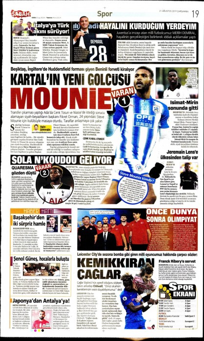 Gazetelerde günün Beşiktaş manşetleri! (21.08.2019)
