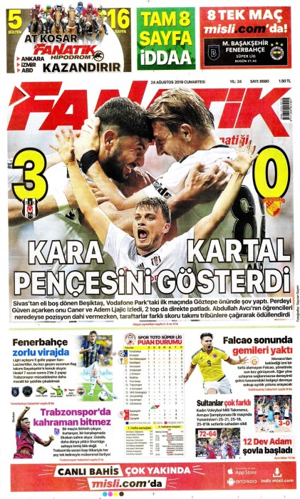 Beşiktaş'ın Göztepe galibiyeti gazete manşetlerine böyle yansıdı!