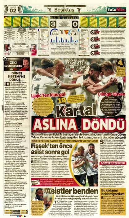 Beşiktaş'ın Göztepe galibiyeti gazete manşetlerine böyle yansıdı!