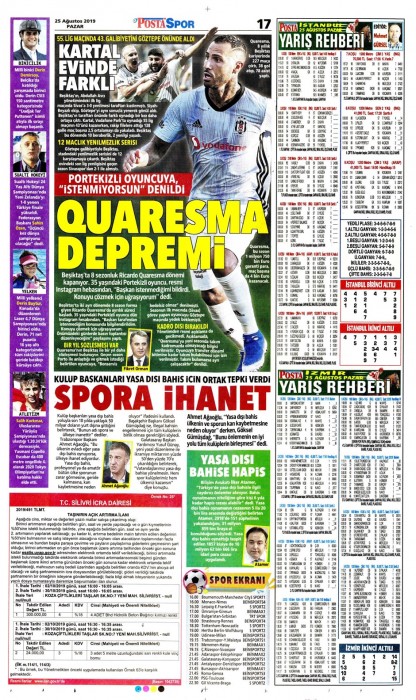 Gazetelerde günün Beşiktaş manşetleri! (25.08.2019)