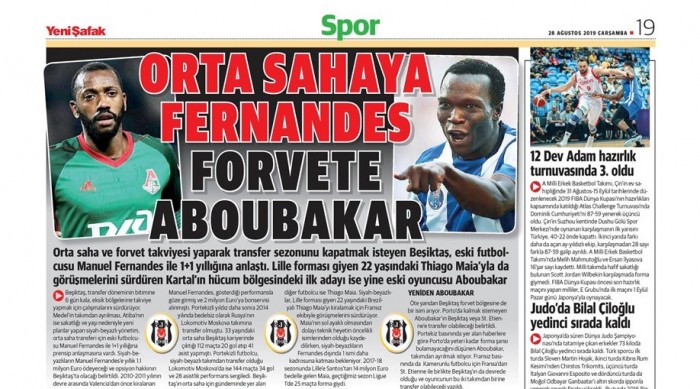 Gazetelerde günün Beşiktaş manşetleri! (28.08.2019)