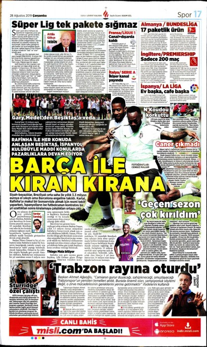 Gazetelerde günün Beşiktaş manşetleri! (28.08.2019)