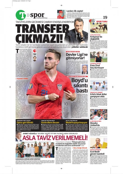 Gazetelerde günün Beşiktaş manşetleri! (30.06.2019)