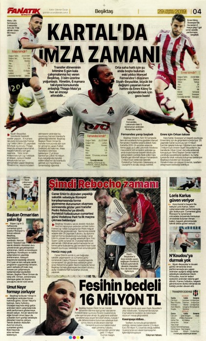 Gazetelerde günün Beşiktaş manşetleri! (29.08.2019)
