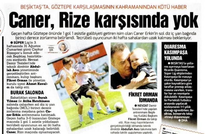 Gazetelerde günün Beşiktaş manşetleri! (29.08.2019)