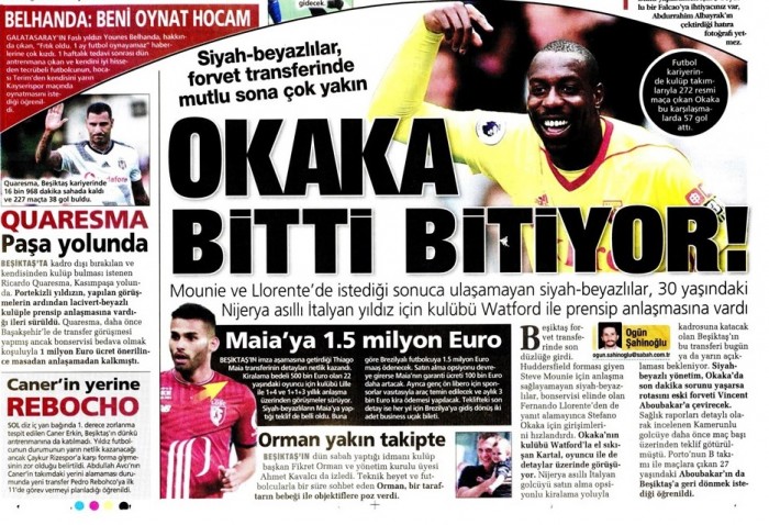 Gazetelerde günün Beşiktaş manşetleri! (29.08.2019)