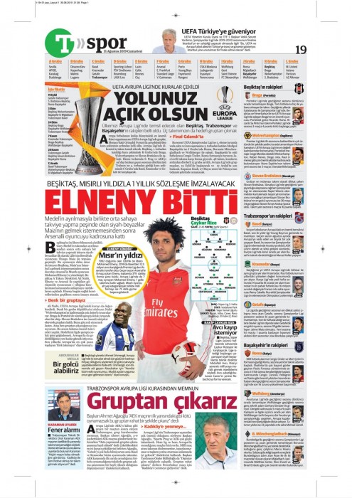 Gazetelerde günün Beşiktaş manşetleri! (31.08.2019)