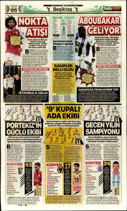Gazetelerde günün Beşiktaş manşetleri! (31.08.2019)