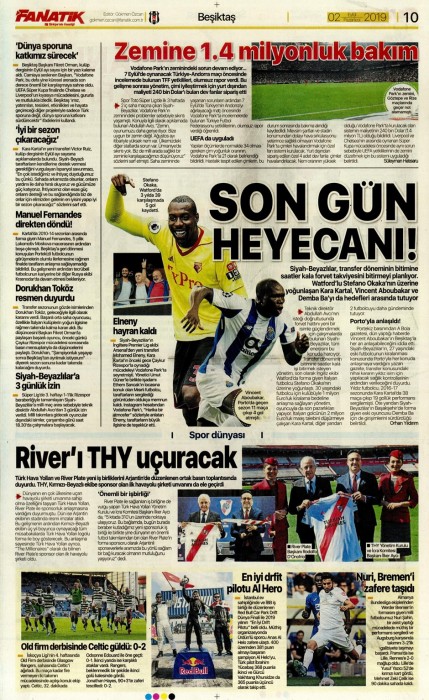 Transferin son gününde gazetelerde Beşiktaş manşetleri! (02.09.2019)