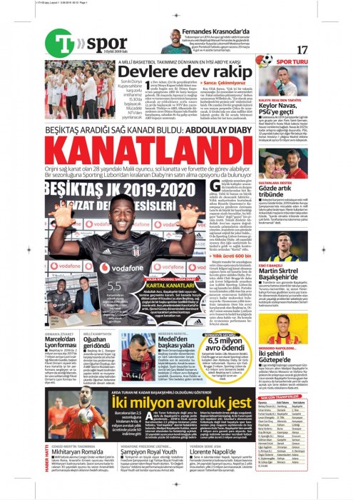 Transfer döneminin ardından gazetelerde Beşiktaş manşetleri (03.09.2019)