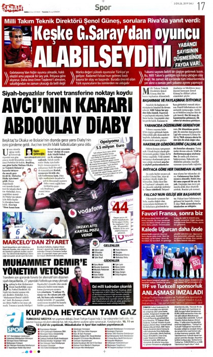 Transfer döneminin ardından gazetelerde Beşiktaş manşetleri (03.09.2019)