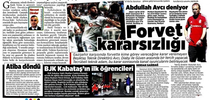 Gazetelerde günün Beşiktaş manşetleri! (10.09.2019)