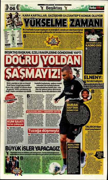Gazetelerde günün Beşiktaş manşetleri! (14.09.2019)