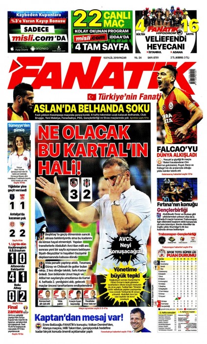 Beşiktaş'ın Gazişehir Gaziantep maçı mağlubiyeti gazete manşetlerine böyle yansıdı!
