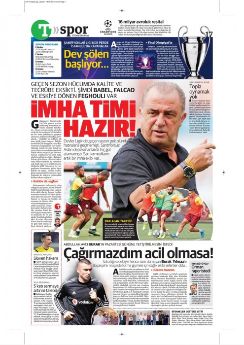 Gazetelerde günün Beşiktaş manşetleri! (17.09.2019)