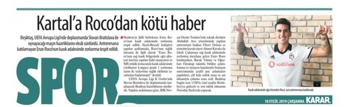 Gazetelerde günün Beşiktaş manşetleri! (18.09.2019)