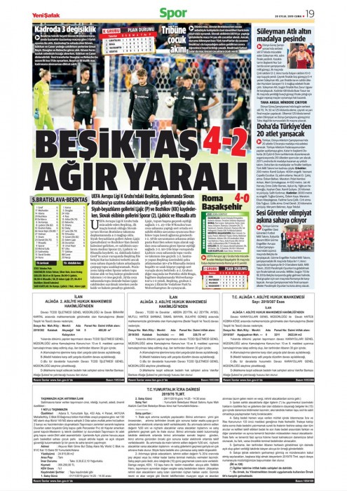 Beşiktaş'ın Slovan Bratislava maçı mağlubiyeti gazete manşetlerine böyle yansıdı!