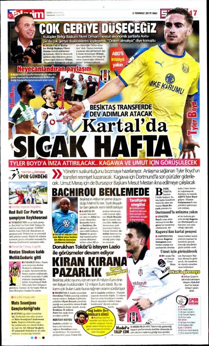 Gazetelerde günün Beşiktaş manşetleri! (02.07.2019)