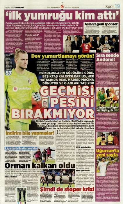 Gazetelerde günün Beşiktaş manşetleri! (21.09.2019)