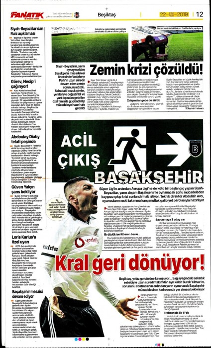 Gazetelerde günün Beşiktaş manşetleri! (22.09.2019)