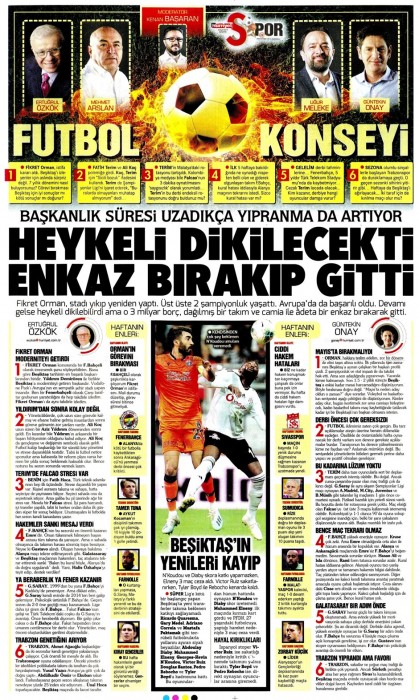 Fikret Orman'ın ayrılık kararının ardından gazete manşetleri! (25.09.2019)