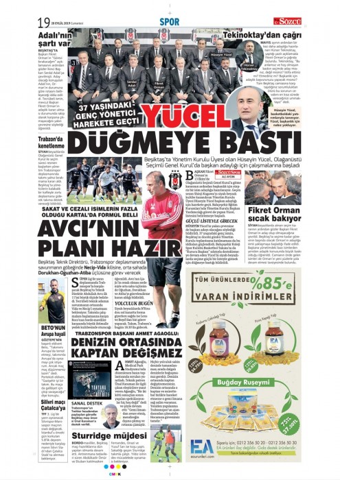 Gazetelerde günün Beşiktaş manşetleri! (28.09.2019)