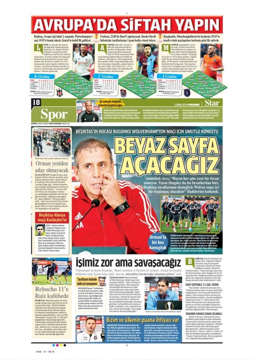 Gazetelerde günün Beşiktaş manşetleri! (03.10.2019)