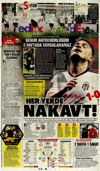 Beşiktaş-Wolves maçının ardından gazete manşetleri
