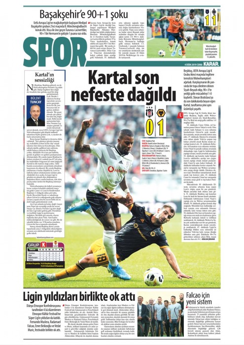 Beşiktaş-Wolves maçının ardından gazete manşetleri