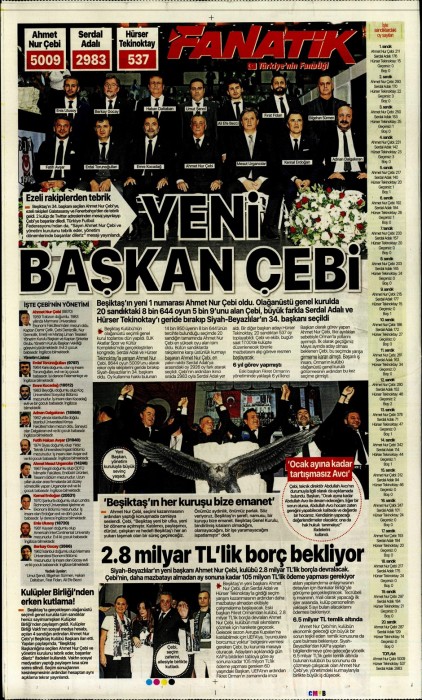 Gazetelerde Ahmet Nur Çebi manşetleri!