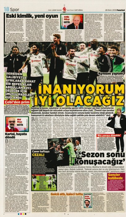 Beşiktaş'ın derbi galibiyetinin ardından gazete manşetleri!