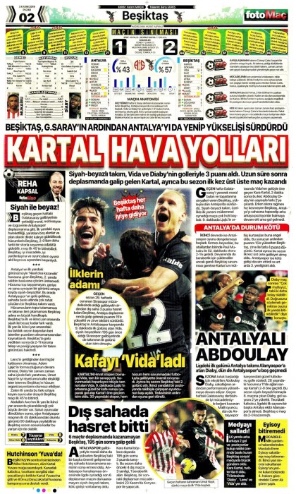 Beşiktaş'ın Antalyaspor galibiyetinin ardından gazete manşetleri!