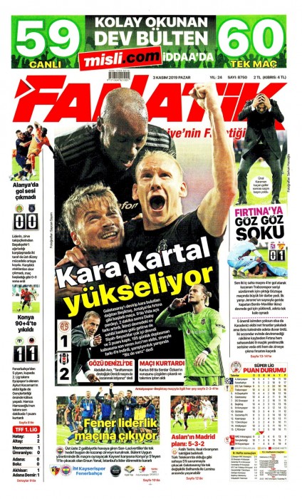 Beşiktaş'ın Antalyaspor galibiyetinin ardından gazete manşetleri!