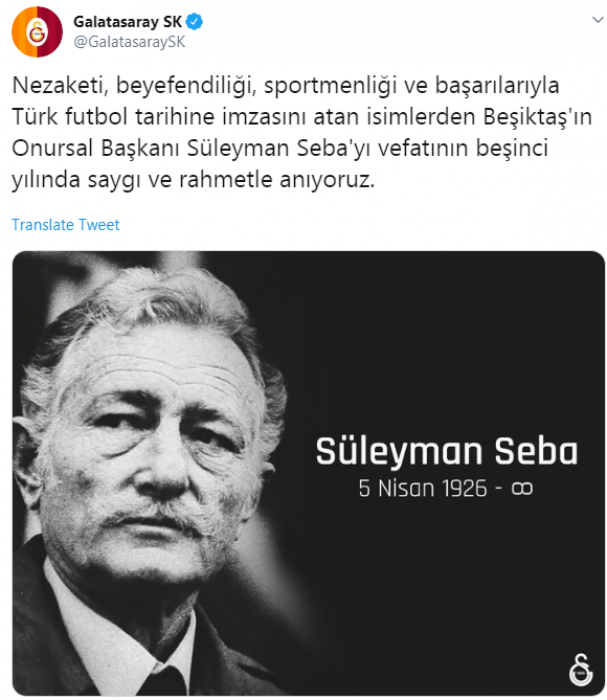 Süleyman Seba için anma mesajları yayınlandı!